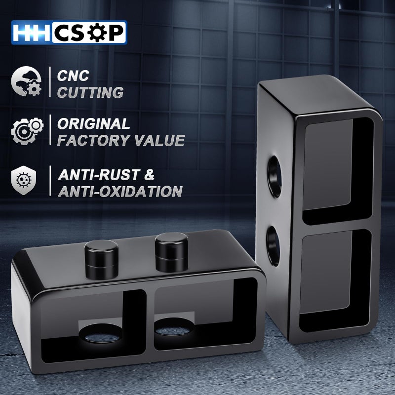 HHCSOP 2"" Rear Lift Block Kit for F150, 2 inch Rear Leveling Lift Kits Compatible with 2004-2022 Ford F-150 2WD 4WD, with Extended U-Bolts Set and Square Leaf Spring Axle - Image 5